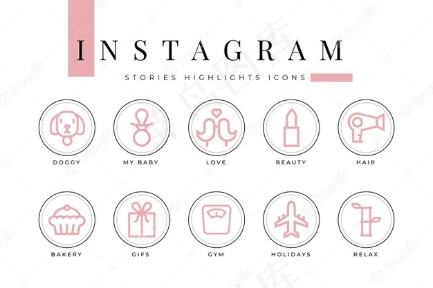 Instagram图标故事亮点eps,ai矢量模版下载