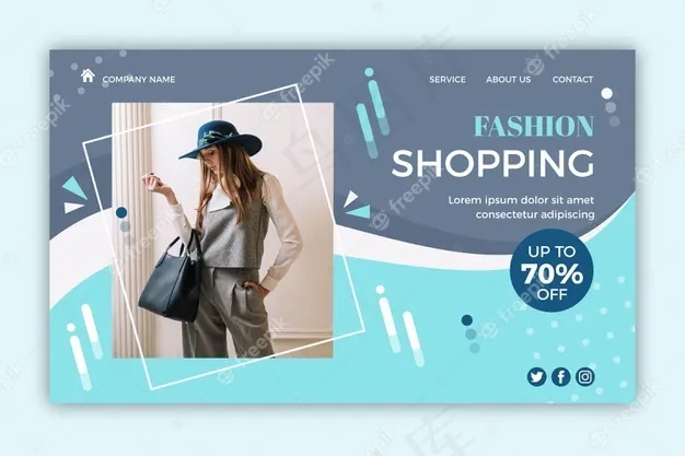 带照片的时装销售登录页eps,ai矢量模版下载