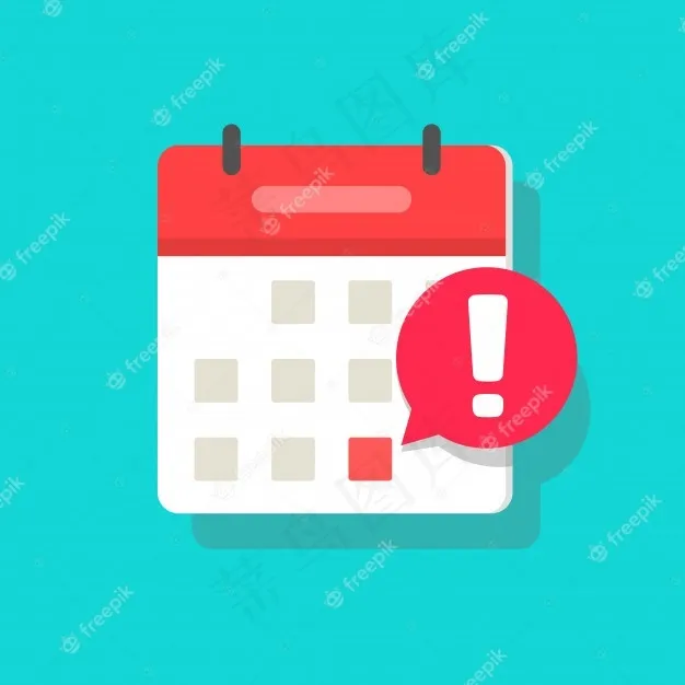 卡通日历事件提醒或平面图标通知eps,ai矢量模版下载