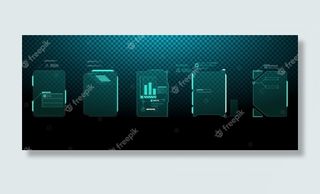 未来矢量hud界面屏幕设计。数字标注标题。hud用户界面。