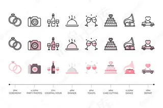 婚礼图标集