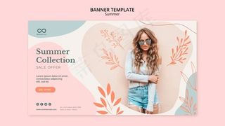 夏季系列销售横幅banner模板
