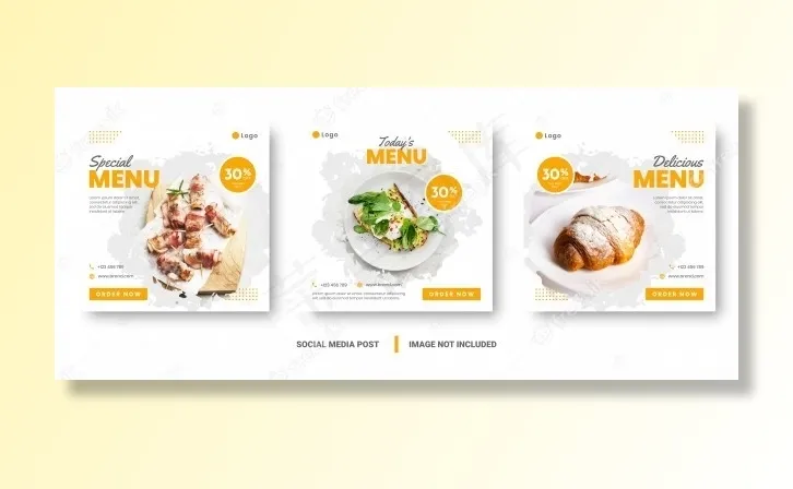 食物菜单横幅banner社交媒体帖子。eps,ai矢量模版下载