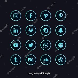 渐变社交媒体徽标集合