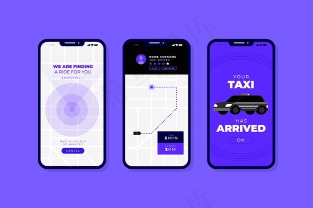 出租车应用界面eps,ai矢量模版下载