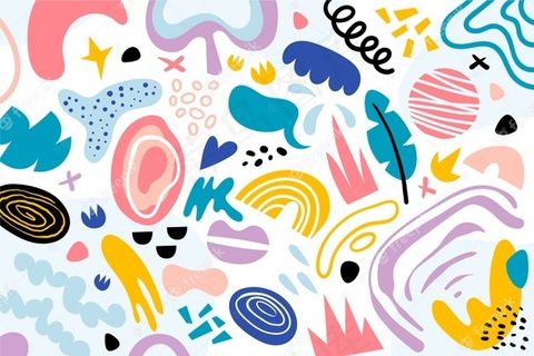 手绘抽象有机形状背景