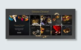 威尼斯狂欢节社交媒体帖子模板