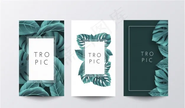 热带旗帜banner系列eps,ai矢量模版下载