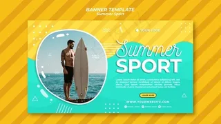 夏季运动横幅banner模板概念