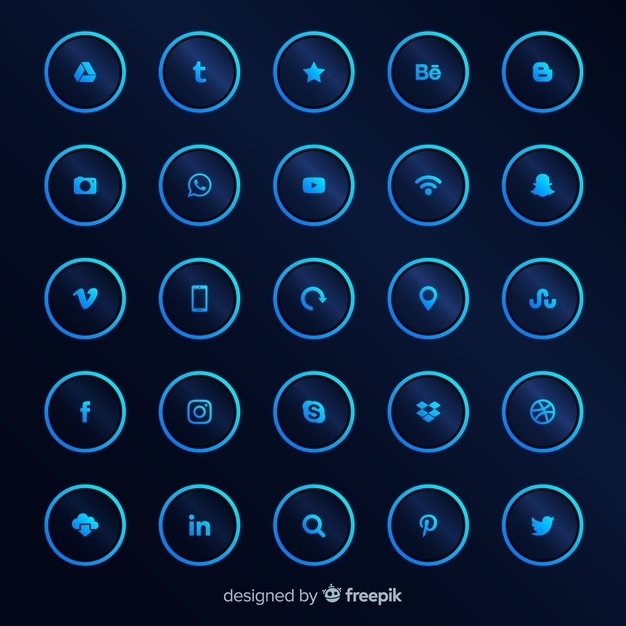 渐变社交媒体徽标集合eps,ai矢量模版下载
