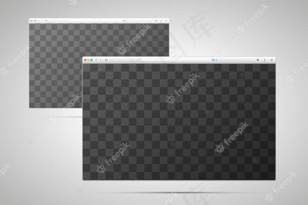 两个带有透明屏幕位置的浏览器窗口eps,ai矢量模版下载