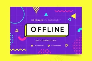 离线twitch横幅banner孟菲斯风格