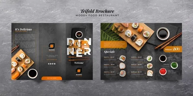 穆迪餐厅三折页小册子