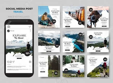 旅游社交媒体帖子集模板