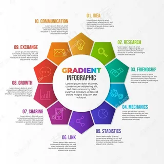 渐变抽象形状信息图