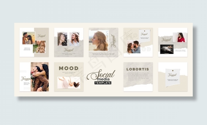 Moodboard社交媒体模板psd模版下载