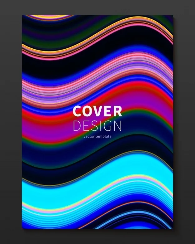 渐变彩色翘曲线矢量覆盖设计模板eps,ai矢量模版下载