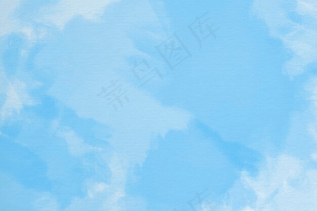手绘水彩画背景与天空和云彩形状