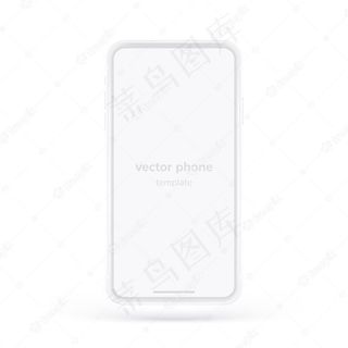 白色电话。真实模板。有空屏幕用于商业演示。