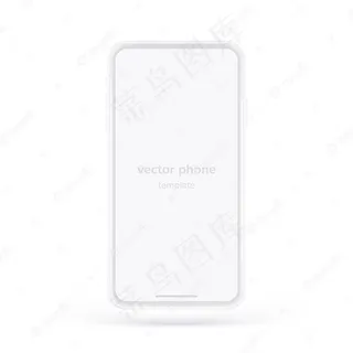 白色电话。真实模板。有空屏幕用于商业演示。