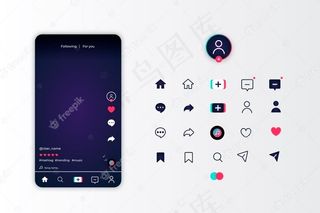 Tiktok应用程序界面和图标集
