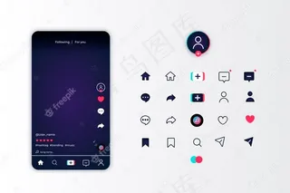 Tiktok应用程序界面和图标集