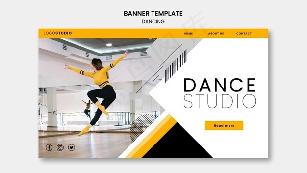 带舞蹈工作室的横幅banner模板psd模版下载
