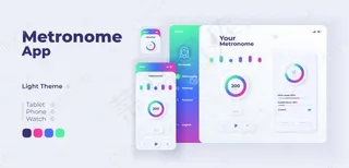 快递应用卡通智能手机界面模板集