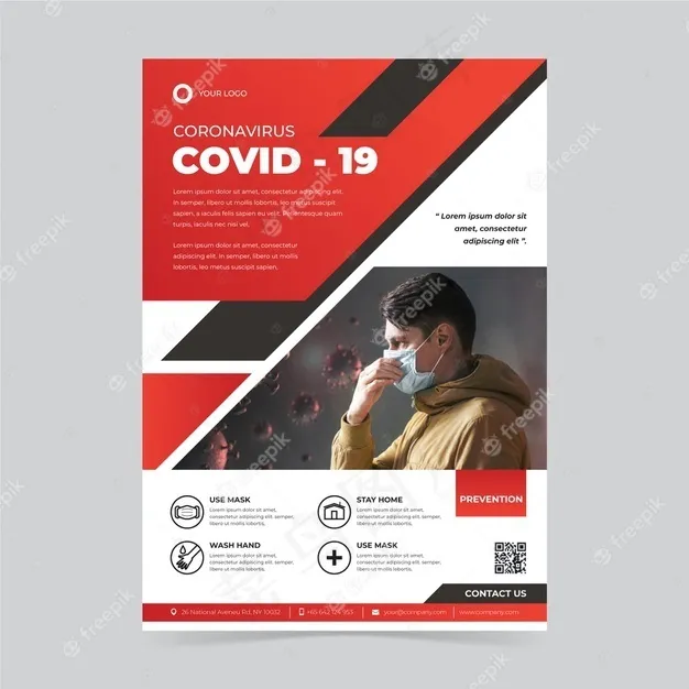 创意covid-19海报，提供有用信息eps,ai矢量模版下载