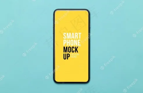 带屏幕模型样机的黑色智能手机