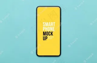 带屏幕模型样机的黑色智能手机