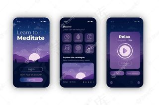 冥想应用程序概念