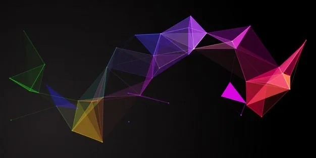 彩虹色抽象低多边形横幅banner设计eps,ai矢量模版下载