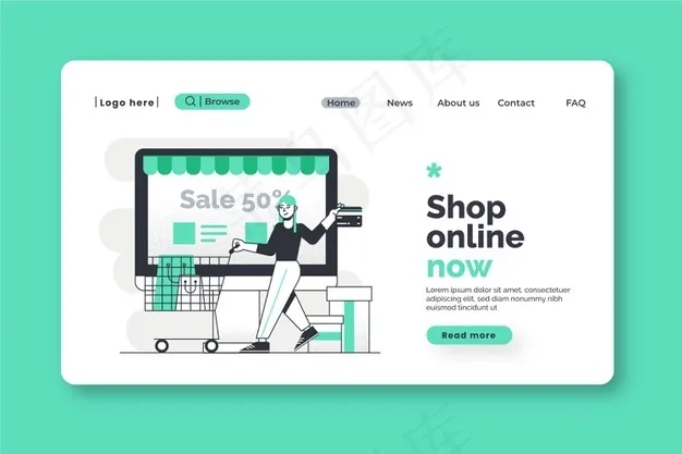 平面设计网上购物登录页模板eps,ai矢量模版下载