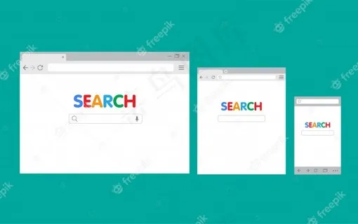 浏览器界面pc和移动，搜索引擎平面图模板