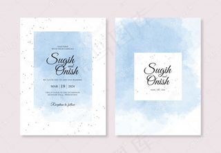 水彩手绘甜蜜婚礼请柬模板