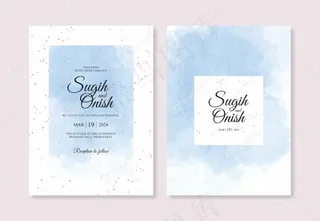水彩手绘甜蜜婚礼请柬模板