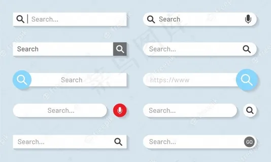 搜索栏概念设计模板。ui和网站的导航窗体集。
