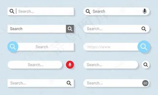 搜索栏概念设计模板。ui和网站的导航窗体集。