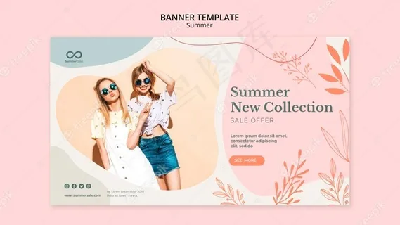 夏季系列销售横幅banner设计