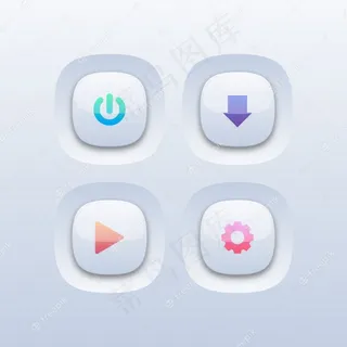 不同颜色的圆形web按钮