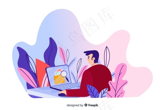 登录页的文件搜索概念eps,ai矢量模版下载