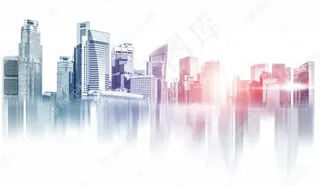 抽象城市建筑天际线都市圈。