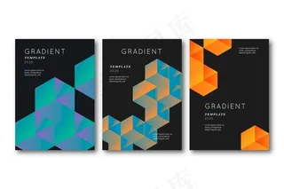 六边形3d形状覆盖在深色背景上