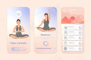冥想应用程序界面概念