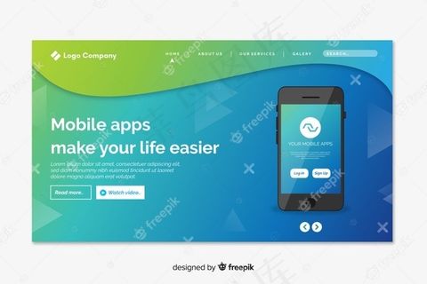 带渐变的智能手机登录页