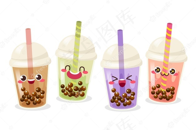 Kawaii泡茶概念eps,ai矢量模版下载
