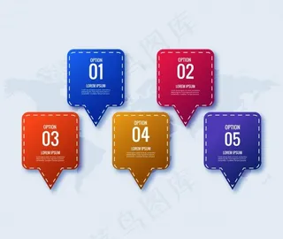 信息图设计模板创意概念5个步骤