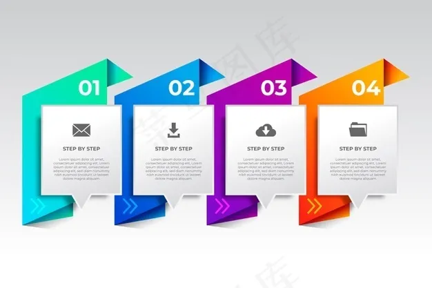 带图标的信息图步骤eps,ai矢量模版下载