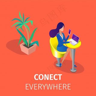 一位女士坐在笔记本电脑屏幕前，手里拿着智能手机